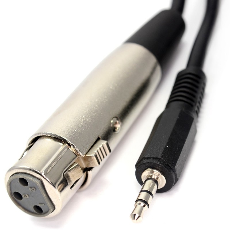 XLR Female 3 pin socket to 3.5mm Audio Stereo Jack Plug Cable 6m