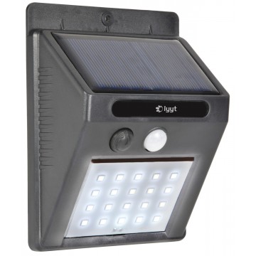 Solar LED Outdoor Security Light with PIR Motion Sensor Wall Mounted 150 Lumens