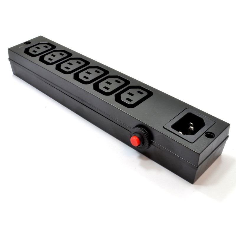 IEC 10A 250V C14 6 Way Power Distributor Board with Overload Switch IEC 10A 250V C14 6 Way Power Distributor Board with Overload Switch