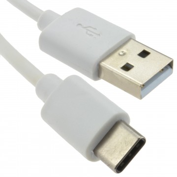 USB 2.0 Type A Male to Type C Data Transfer or Charging Cable 0.5m White