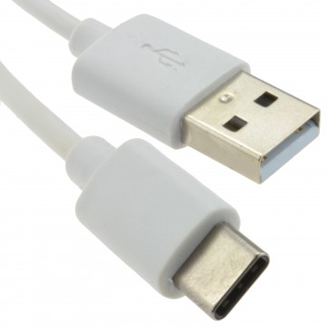 USB 2.0 Type A Male to Type C Data Transfer or Charging Cable 1m White