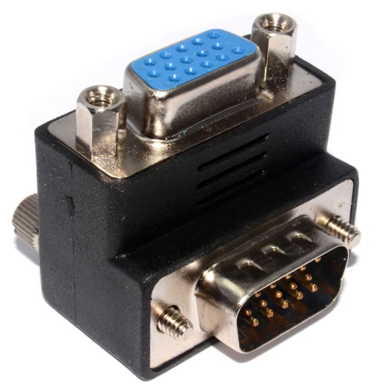 SVGA Right Angled Adapter Male to Female HD15 VGA 90 Degrees Elbow SVGA Right Angled Adapter Male to Female HD15 VGA 90 Degrees Elbow
