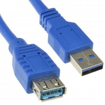 USB 3.0 SuperSpeed Extension Cable Type A Male to Female BLUE 5m Long