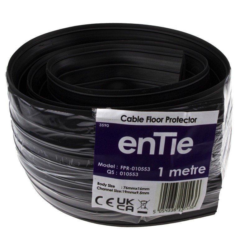 Rubber Floor Lead/Cable Tidy Protector Covers Black 19 x 9.5mm Inner Channel 