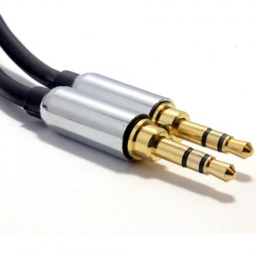 PRO BLACK 3.5mm Jack Male to Male Stereo Audio Cable Lead GOLD 1.5m