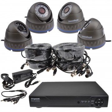 CCTV Kit 4x 720P AHD Black Cameras with 18m Cables & 4 Channel 1TB DVR