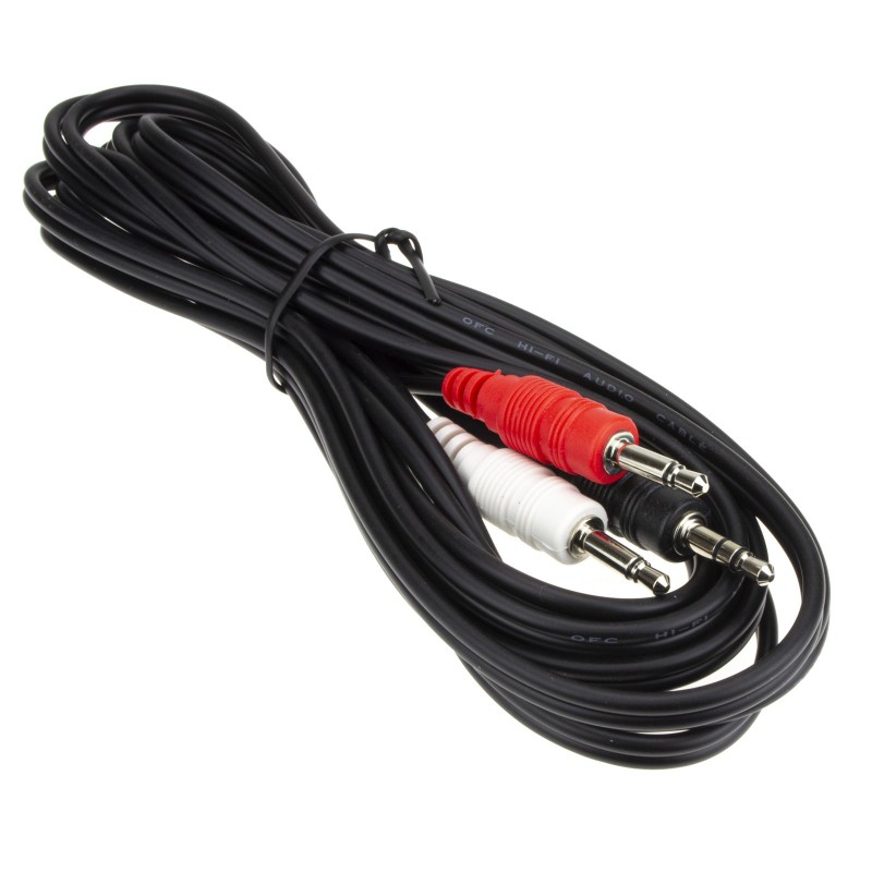 Cable auxiliar Jack mono de 6,35 mm a Conector jack mono de 3,5 mm, 1m