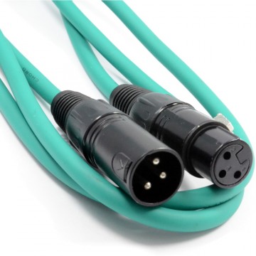 Balanced XLR Microphone Lead Male to Female Audio Cable GREEN 1.5m