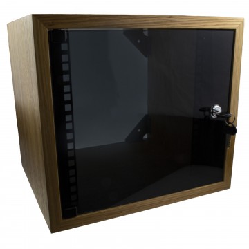 Wall Mounted Data Cabinet 10 inch SOHO Networking Small 4U 300mm Oak Veneer