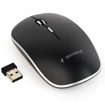 Wireless Mouse Silent Touch PC Laptop Optical 2.4GHz 1600DPI 10m Range Black