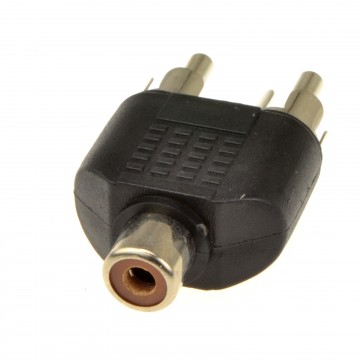 Phono RCA Splitter/Joiner Adapter Twin RCA Plugs to RCA Phono Socket