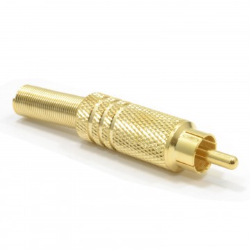 RCA Phono Solder End Plug All Metal Gold Plated High Quality Terminal Adapter