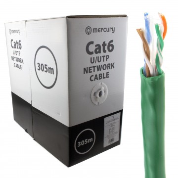 CAT6 FULL COPPER Networking POE RJ45 Bare End Gigabit Cable Green 305m