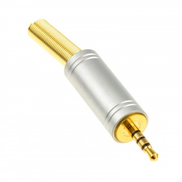 2.5mm 4 Pole Audio/Video/Mic Soldering Terminal End Jack Plug Metal