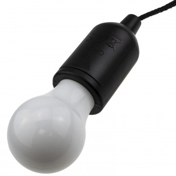 Battery Powered LED Light Bulb 50 Lumens for Sheds Tents Cupboards Black