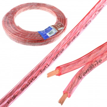 Speaker Cable 16AWG 1.5mm2 Pure OFC Copper Wire Clear  10m