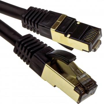 CAT8.1 Ethernet Cable RJ45 SFTP Shielded 2000MHz High Speed 40Gbps  0.5m Black