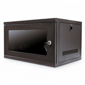 Wall Mounted Data Cabinet for 19 inch Rack Small 6U 400mm Black