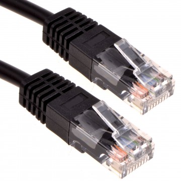 Black Network Ethernet RJ45 Cat-5E UTP PATCH LAN COPPER Cable Lead 15m