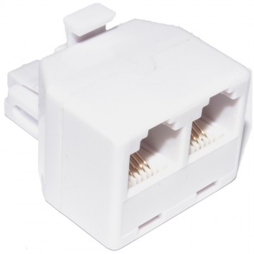 RJ11 4 Wire 2 Way Adapter Dual RJ11 Sockets to RJ11 Plug Splitter