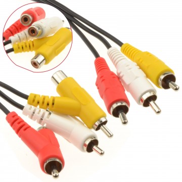 Pro Signal Stackable 3 x RCA Phonos Composite Video & Audio Cable 2m