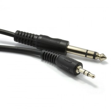 3.5mm Stereo Jack Plug to 6.35mm Stereo Jack Plug Cable 0.25m 25cm