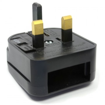 Europe Plug Socket to UK Plug Pins Travel Adapter 5 amps 5A Fused Black