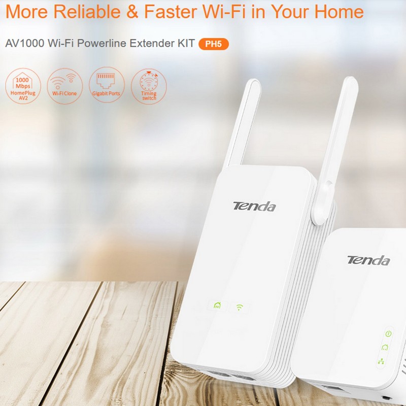 ondeugd Maak een sneeuwpop bladerdeeg 163 WIFI Range Extender & Powerline Homeplug GIGABIT Tenda AV1000 P...