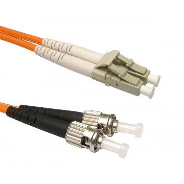 OM3 Orange Fibre Optic ST LC Duplex MM 50 125 Patch LSZH Cable 2m