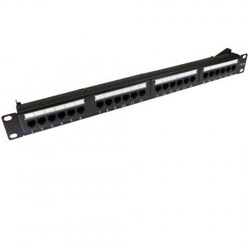 Patch Panel Cat5e RJ45 19 inch Rack Mountable 24 Port & Back Bar