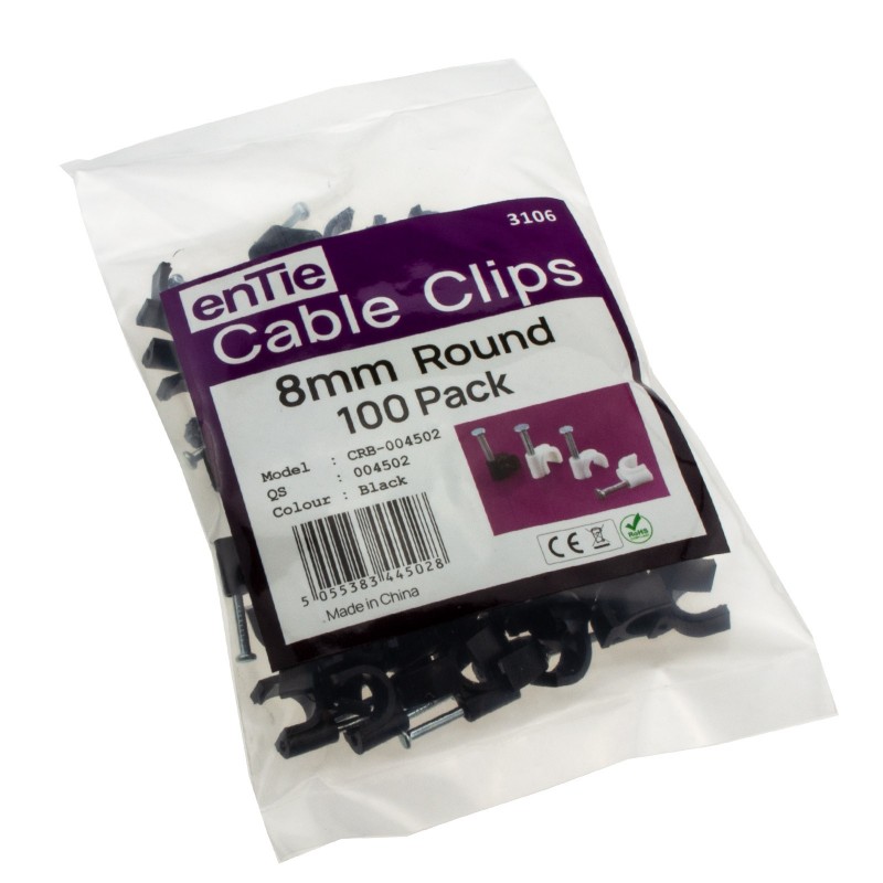 2.5mm Cable Clips 100 pack