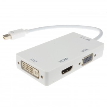 Mini DisplayPort to DVI-D HDMI or VGA 4k x 2k Video Adapter White 15cm