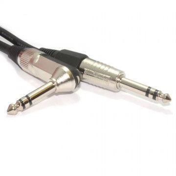STEREO Right Angled SHIELDED Guitar Lead 6.35mm Male Audio Cable  3m