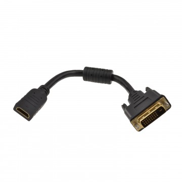 DVI-D 24+1 Plug to HDMI Socket Digital Adapter Cable 15cm GOLD