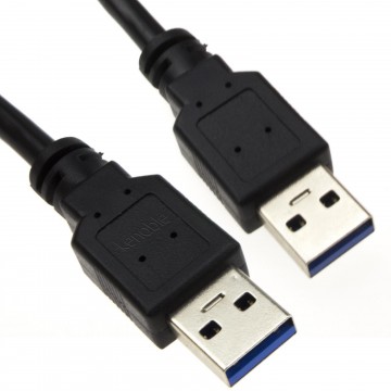 USB 3.0 SuperSpeed Type A Plug to A Plug Cable Lead 1m Black