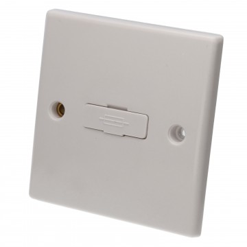 Unswitched Fused Spur Double Pole 13A Rounded Faceplate White
