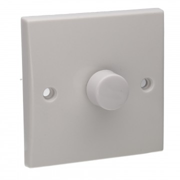 1 Gang 1 Way LED Dimmer LED Light Switch Rounded Faceplate White
