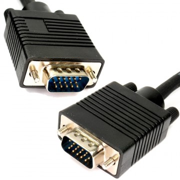 SVGA PC Monitor Cable 15 Pin Male to Male VGA Lead 25m Black