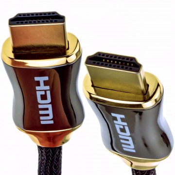 Braided Chrome HDMI Shielded Cable 4k 2k Supports 3D ARC Ethernet  0.5m