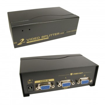 SVGA VGA 2 Port Splitter From 1 PC/Device to 2 Monitors/Display 450MHz