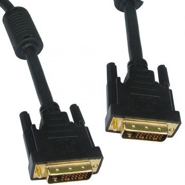 DVI-D Dual Link with Ferrite Cores Male to Male Cable Gold 10m
