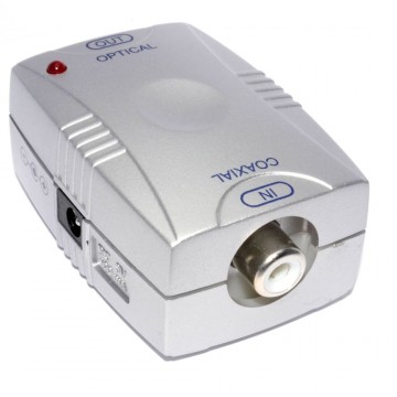Digital Audio Coax SPDIF Phono RCA to Optical TOS Converter Adapter UK Power