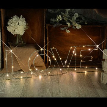 Warm White LOVE Indoor Decoration Battery Powered LED Light Small