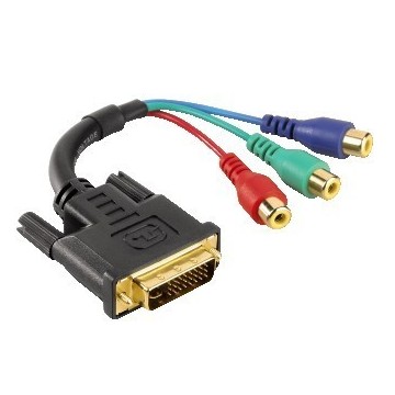 Hama DVI-I to 3 RCA RGB YUV Component Plugs Adapter Cable Lead