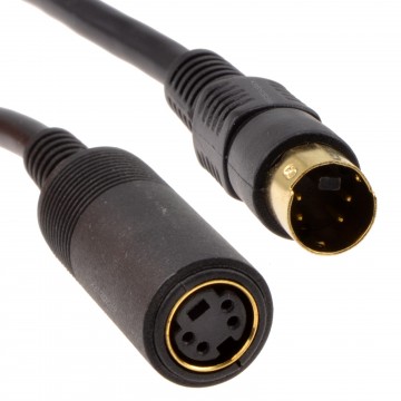 SVHS (S-video) Plug to Socket Extension Cable GOLD  3m