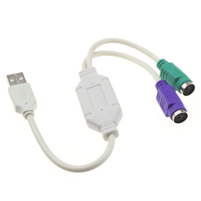 USB to Dual PS2 Active Adapter Keyboard & Mouse Cable Lead