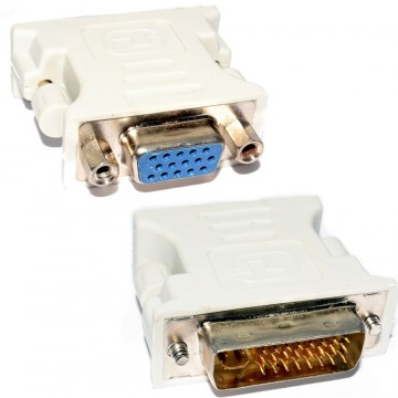 DVI Adapter DVI-I 24 + 4 pin to VGA SVGA Female HD15 Socket