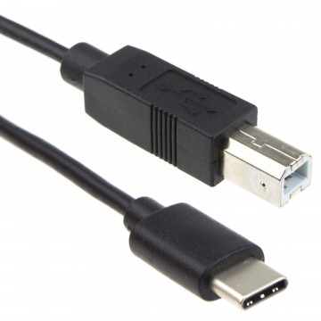 USB 3.1 Type C to B Type Plug Laptop to Printer Cable Black 3m