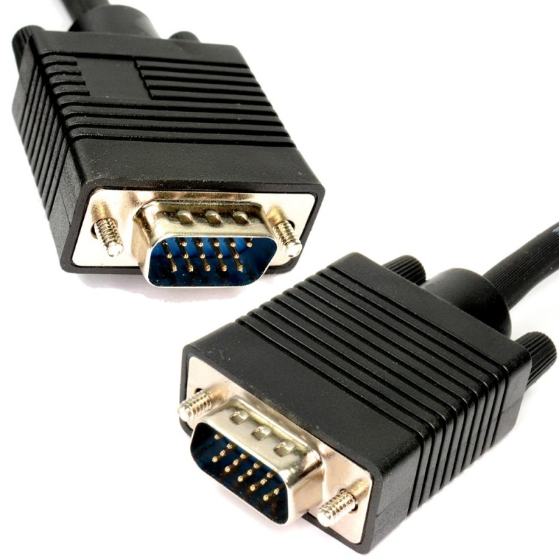 SVGA PC Monitor Cable 15 Pin Male to Male VGA Lead  2m Black