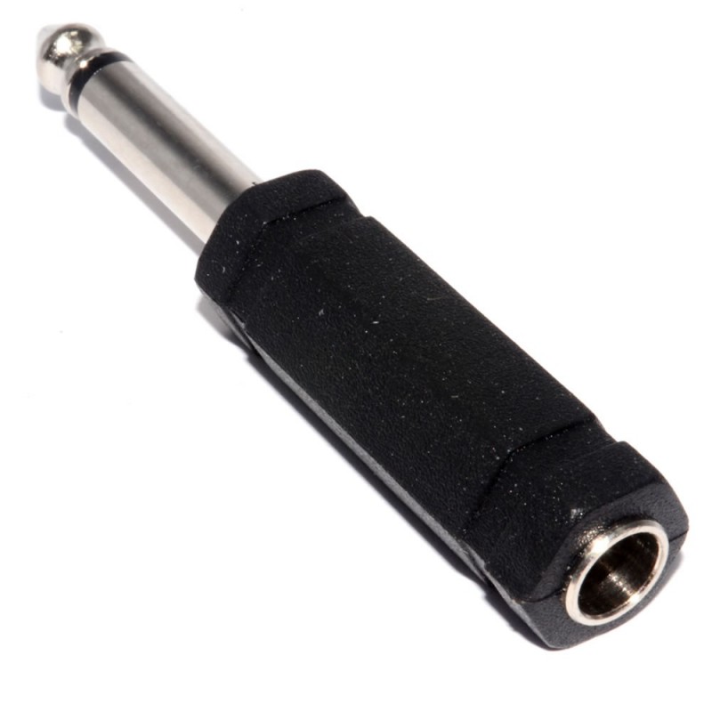6.35mm Stereo Socket to 6.35mm Mono Jack Plug Adapter